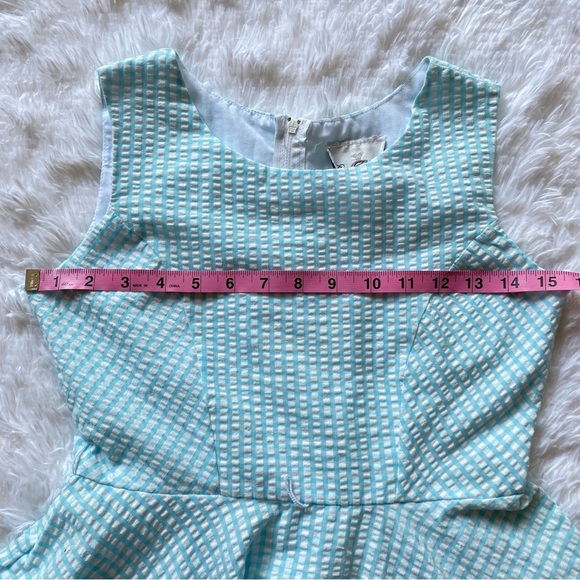 Vintage retro 50s style dress circle skirt - blue gingham - Picture 7 of 14